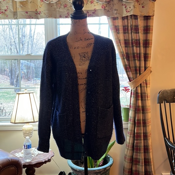 Adam Lippes 57%Silk 30Cashmere and 13Polyamide Navy Merle size M - Picture 8 of 12